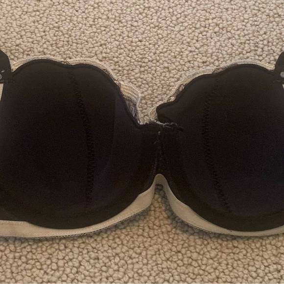 Black Floral Sexy Feminine Pretty FeLiNa  Underwire Lightly Padded Bra 34D - Picture 11 of 14